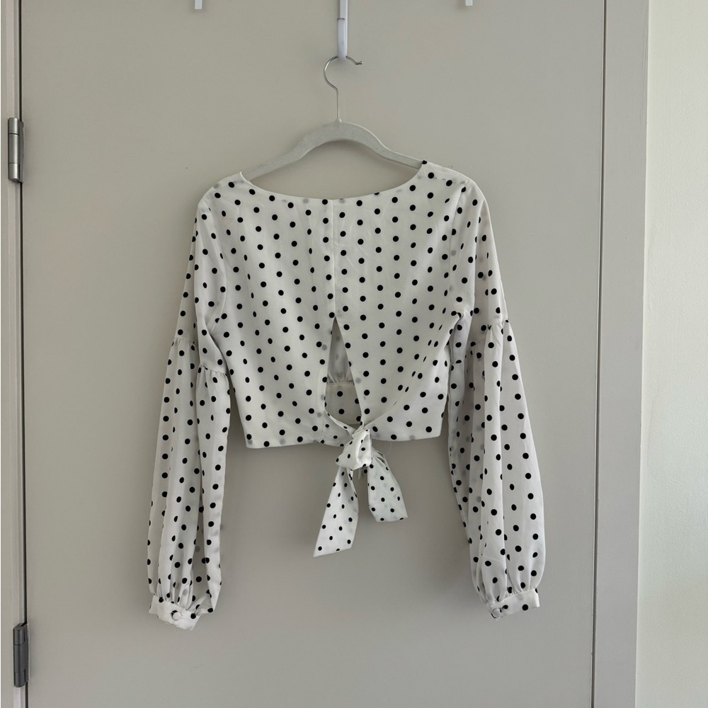 Polka Dot Tie-Back Women's Top Superdown Brand